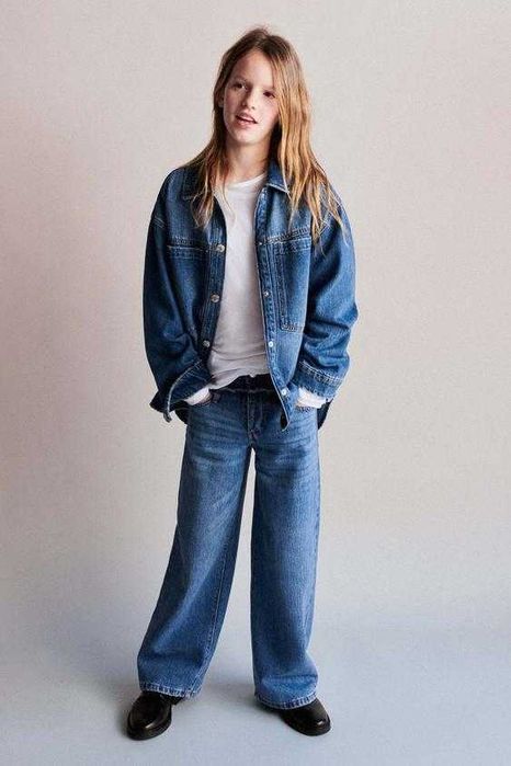 Джинсова сорочка для дівчинки ZARA, джинсовая рубашка ZARA 6-7,120см