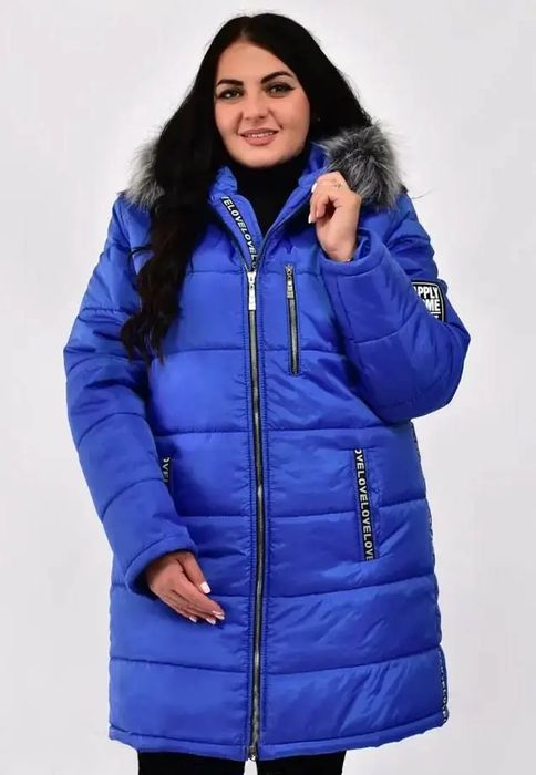 Женская яркая зимняя куртка пуховик . 42-72р