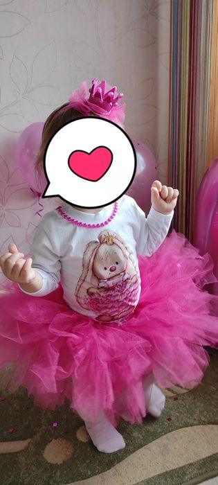 Наряд  для девочки на годик+шар единичка