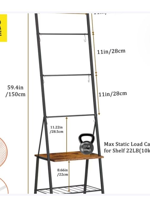 Wolnostojący Wieszak na Ręczniki z półką.