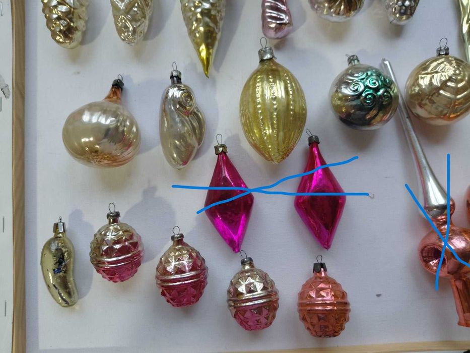 елочные игрушки времен ссср ,,стекло,,