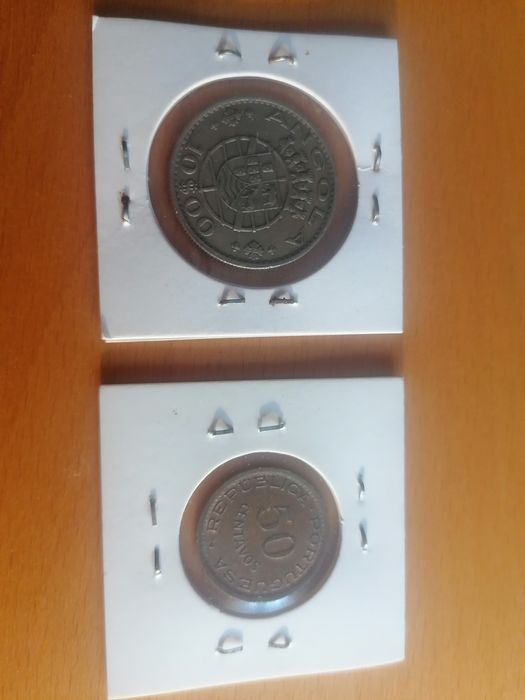 10 escudos angola 1969/ 50 centavos 1974