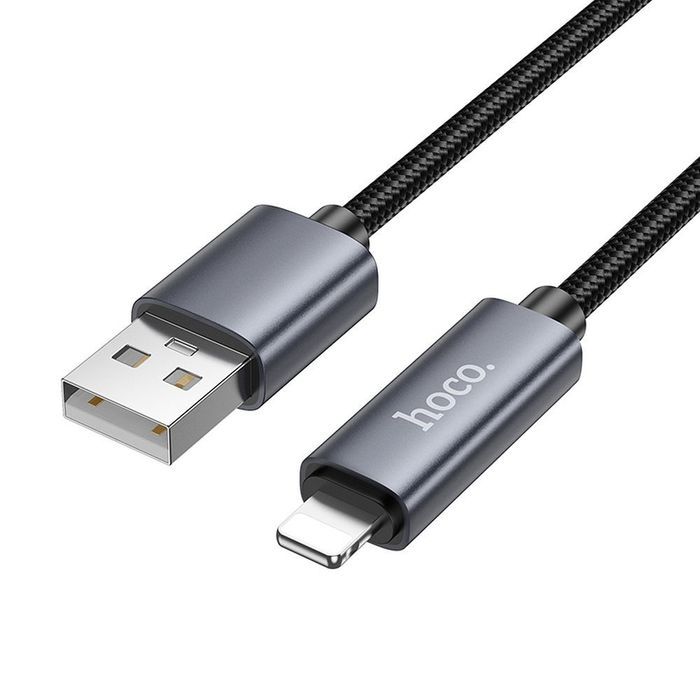 Kabel USB A do Lightning Hoco 2,4A z wyświetlaczem 1 m X112 czarny