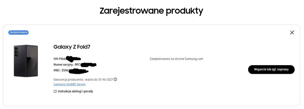 Samsung Galaxy Z Fold 7 5G | 16 GB RAM / 1 TB | NOWY |  GW