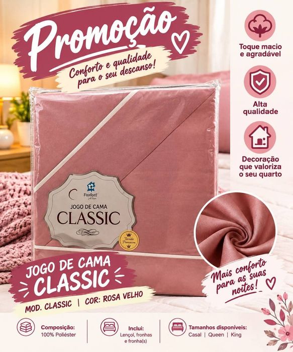 Conjunto de lençóis cama de casal