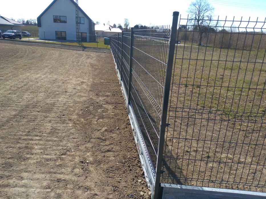 Zestaw ogrodzenia panelowego 153cm, panel ogrodzeniowy, podmurówka,