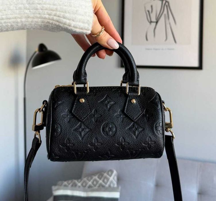 Louis Vuitton Speedy Nano Monogram Empreinte Black/Луї Віттон Спіді Нано