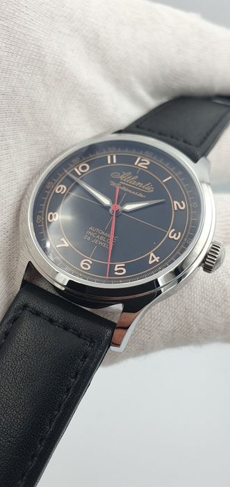 Atlantic Worldmaster Incabloc Automatic - 39 mm - szafir, skóra Swiss