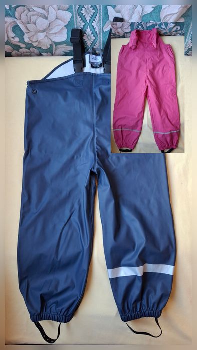 110/116/122Дощовик Грязепруф дитячий напівкомбінезон штани проти дощу