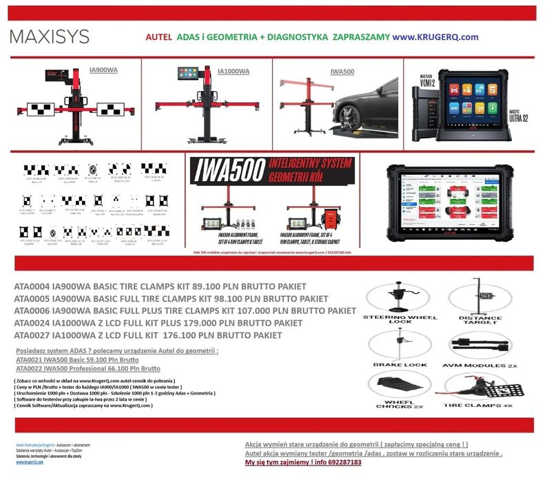 IA1000 WA MAXISYS  FULL KIT WITH ADAS i URZĄDZENIE do GEOMETRII