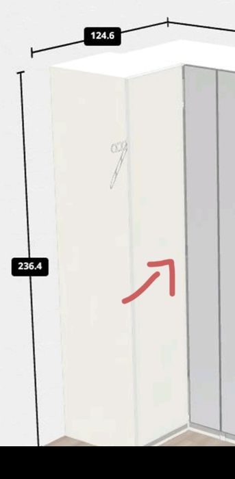 Módulo IKEA PAX 236x58 cm com 2 varões + porta espelho