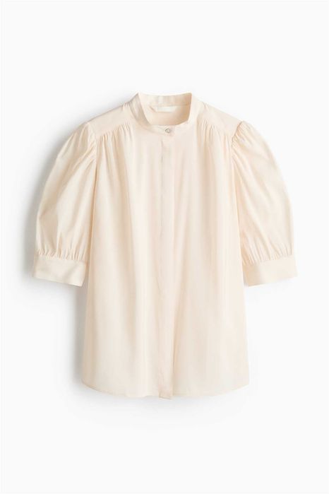 Bluzka koszula L nowa kolekcja wiskoza bufki kremowa PROMOCJA