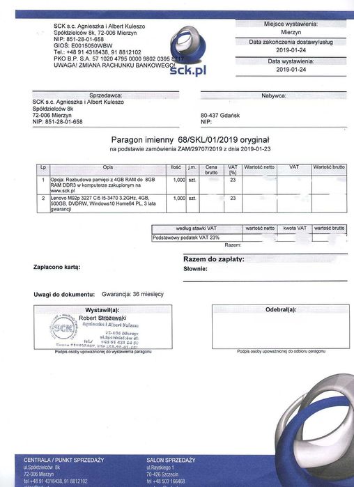 Komputer stacjonarny – LenovoM92P 3227