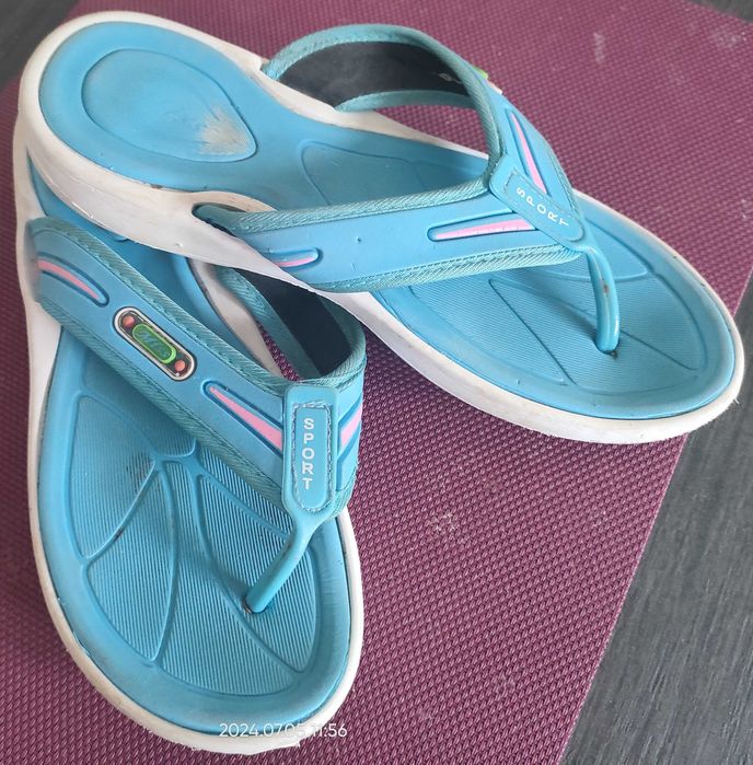 Sport_Klapki Sportowe Niebieskie_Japonki_38