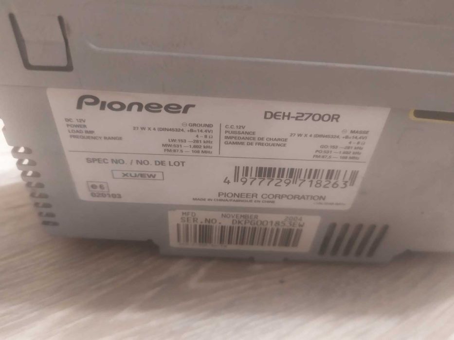 Radio samochodowe Pioneer DEH-2700R