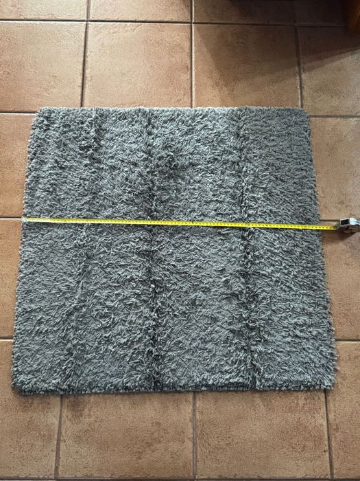 Tapete Shaggy Cinzento 80x80 cm | Pelo Alto e Macio