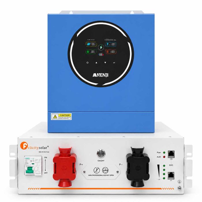 Резервне живлення Інвертор Anenji 5KW 48V + Felicity Solar FLA48100UG1