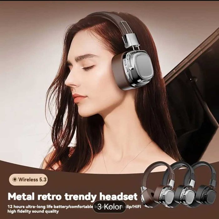 Słuchawki retro nauszne perfumy Aivon i pasek meski