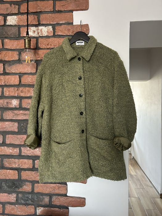 Damska luźna kurtka baranek na guziki