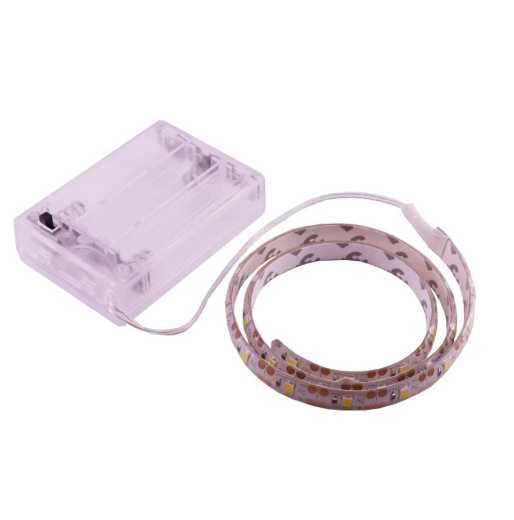 Светодиодная лента холодная белая с батарейками .2 метра 60 д/м.IP65