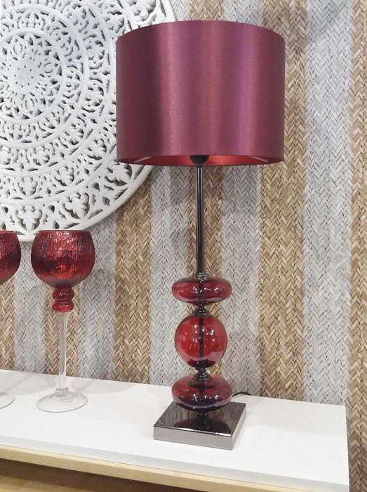 Candeeiro de Mesa c/ abajour de veludo