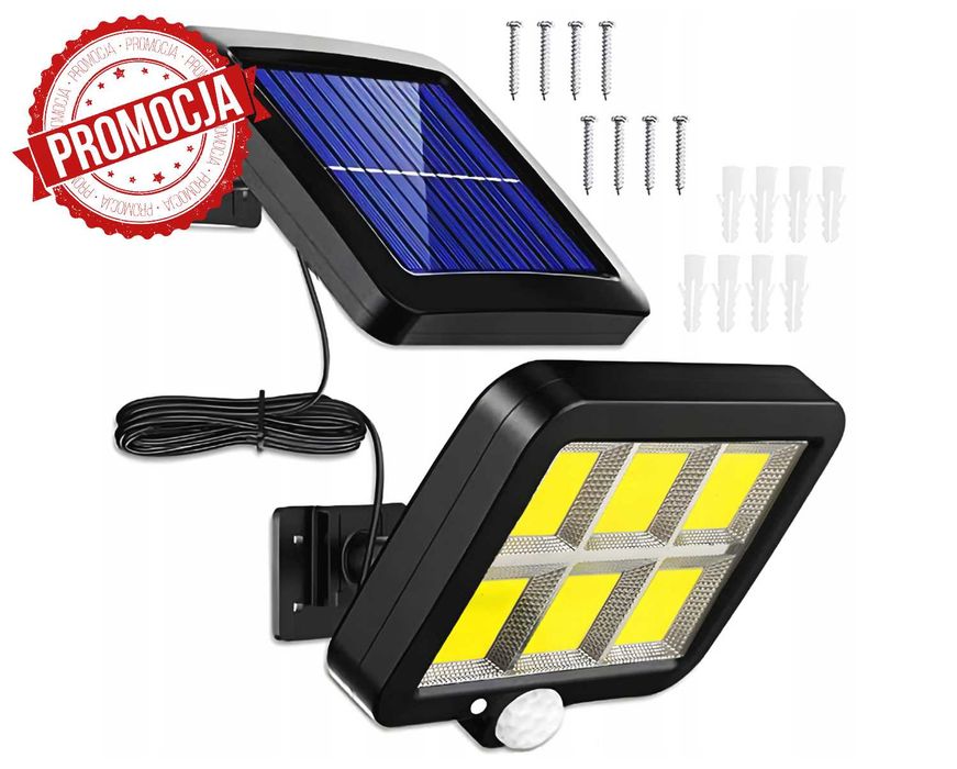 Mocna LAMPA Solarna Led Czujnik Ruchu Zmierzchu 80W| WYPRZEDAŻ -20%