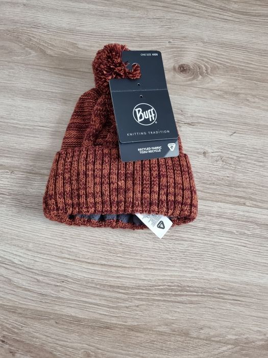 Czapka z pomponem buff brązowy melanż dziecięca