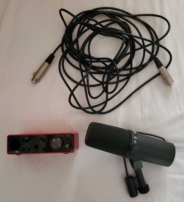 Shure SM7B Microphone with audiobox, boom arm and cable