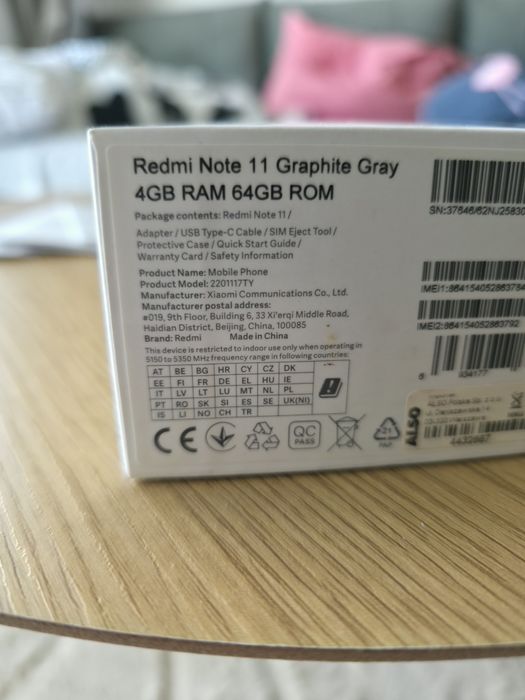 Xiaomi Redmi Note 11 Graphite Gray + Etui + Folia + Kabel USB C