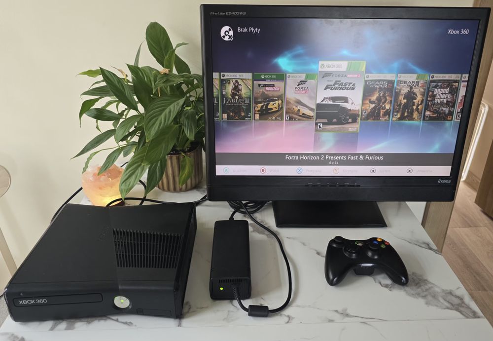 Xbox 360 Slim RGH | Pamięć 125 GB | Po pełnym serwisie sprzętowym | Gwarancja