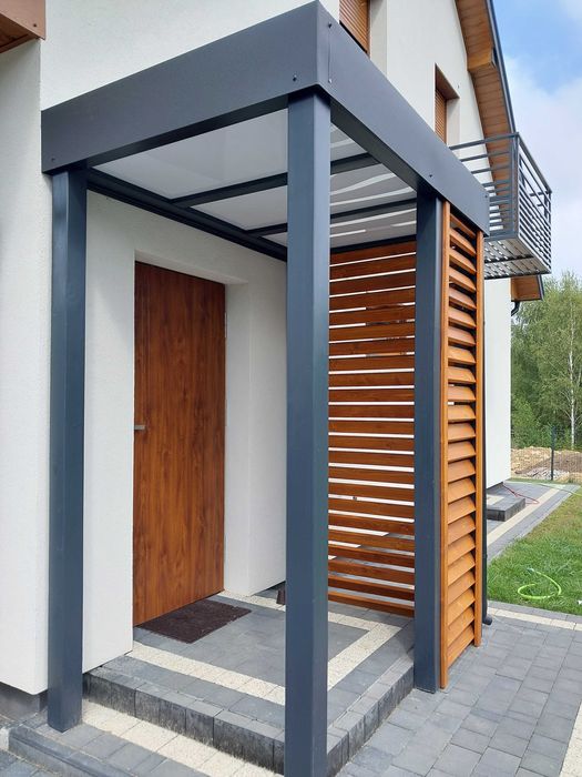 Taras przydomowy Z18 ! DREWNIANE Zadaszenie nad drzwiami!