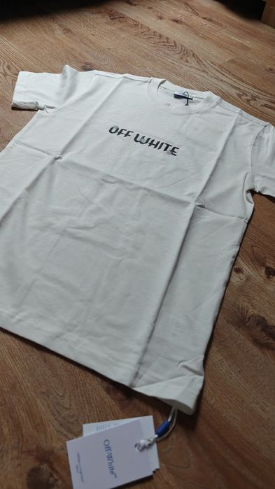 T-shirt męski Off-White ecru kremowy nowy M