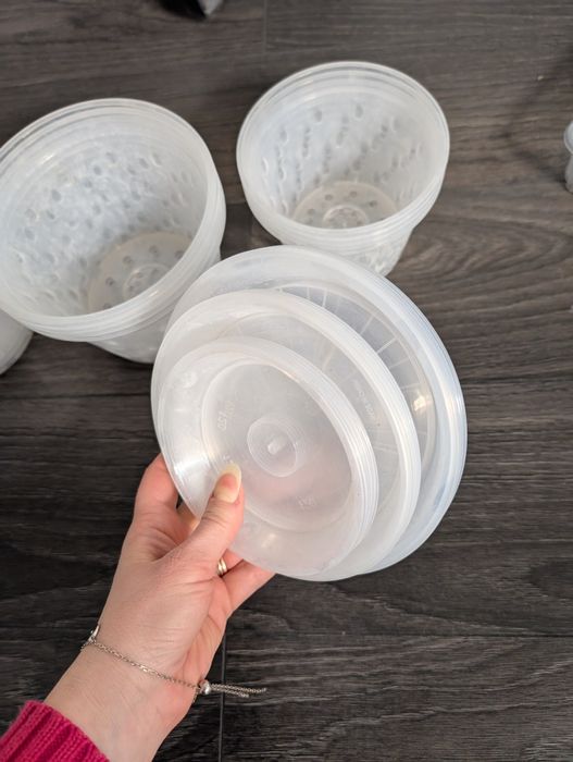 Doniczki z bocznymi dziurami przezroczyste hydroponika