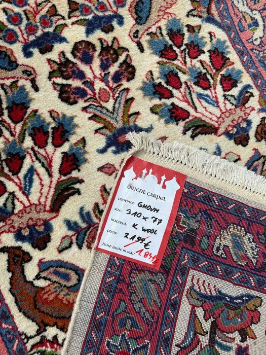 Chodnik Dywan Perski Wełniany Iran Goum Ghoum 310x77 gal. 9 tyś