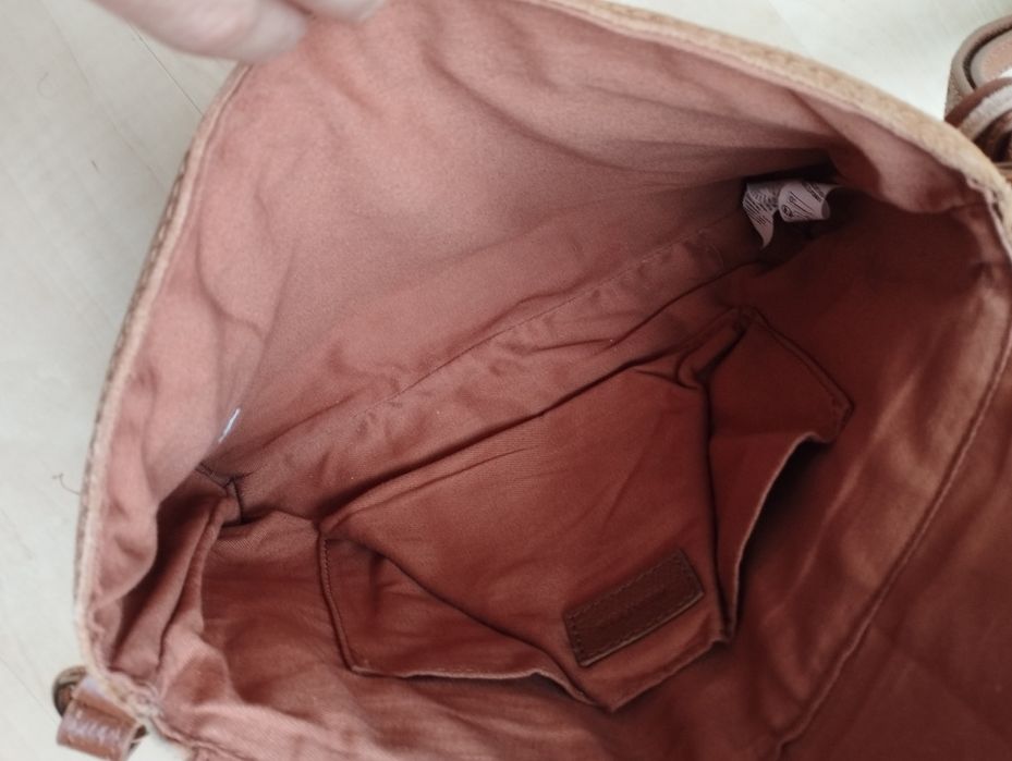 anna field torebka na ramie skorzana brazowa zamsz