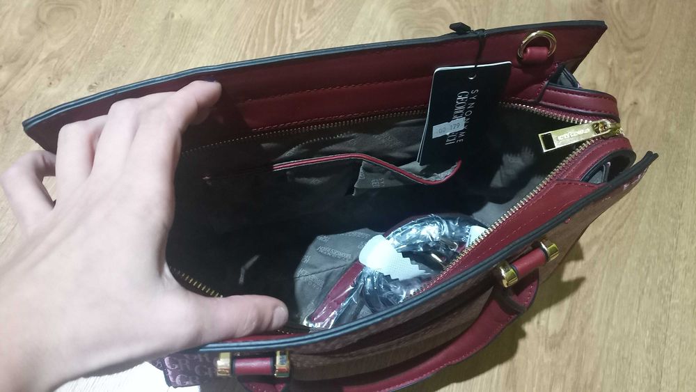 Torba bordowa a4 sztywna kuferek nowa z metką