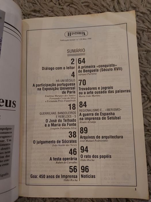 Revista Historia n° 128   - Maio de 1990