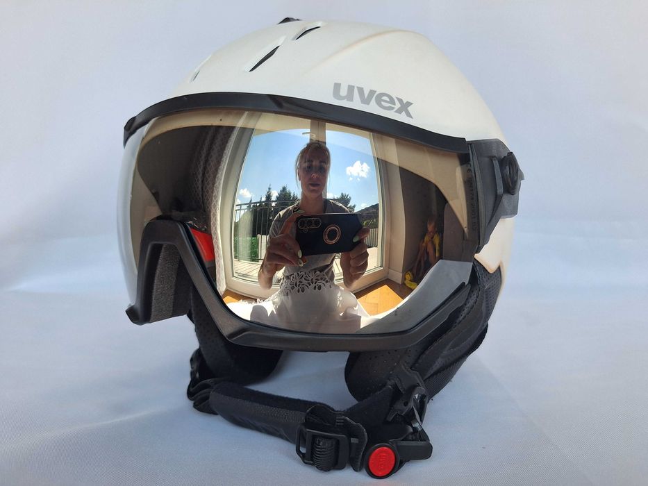 Kask narciarski Uvex Instinct Visor White Black Mat M 56-58cm