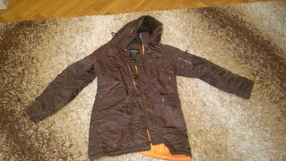 Парка Alpha Industries Slim Fit N-3B Parka S Maroon/Orange