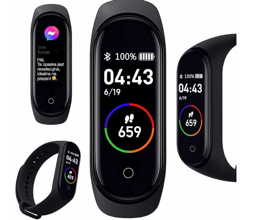 Smartwatch Opaska Zegarek Smartband Sportowa Kroki Tętno - OKAZJA