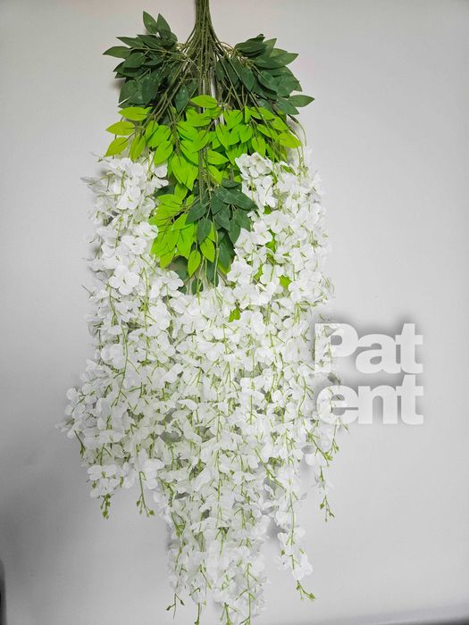 Wisteria biała jasna glicynia sztuczna girlanda dekoracja 12 sztuk