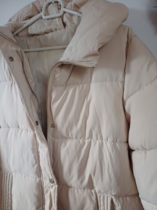 Kurtka długi płaszcz puchowy melya melody paris kremowy ecru