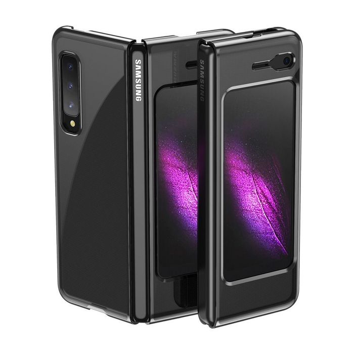 Etui Z Metaliczną Ramką Plating Case Do Samsung Galaxy Fold Czarny