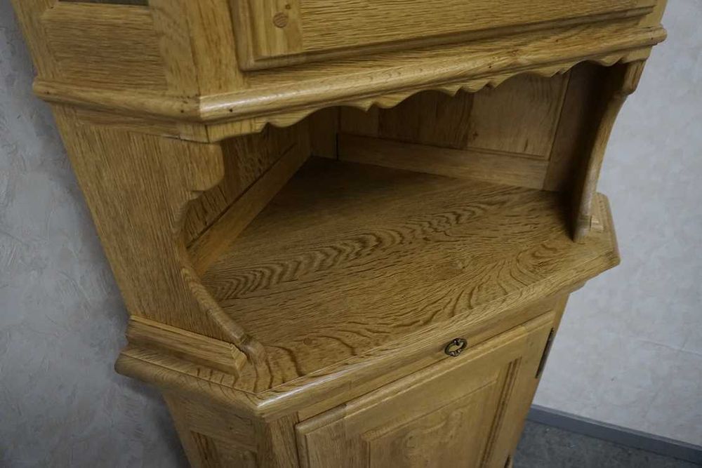 Witryna Narożna z Litego Dębu Jasna Naturalna 61/61 cm   (P-1384)