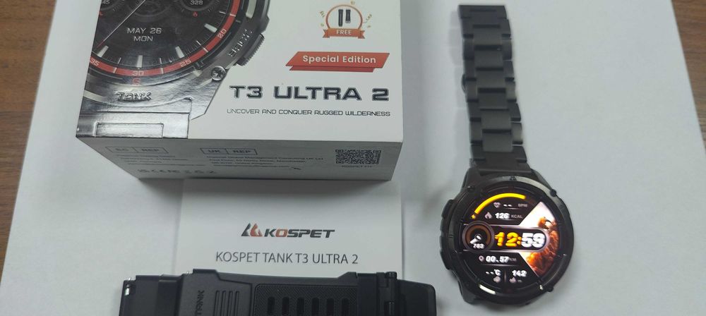 Смарт годинник для військових Kospet Tank T3 Ultra 2 Black (2 ремінці)
