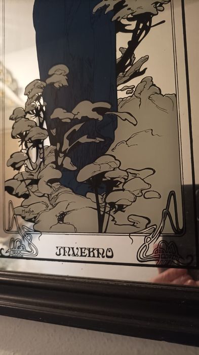 Quadros em espelho pintados  à mão