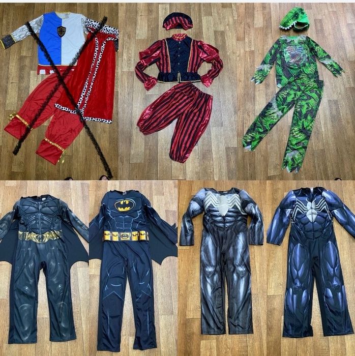 Костюми , Принца, Бетмена, Динозавтра, Венома , Прибульця  8/12 років
