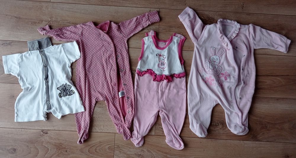 Paka dla dziewczynki 62 cm. Spodnie, body, sukienki, pajace itp.