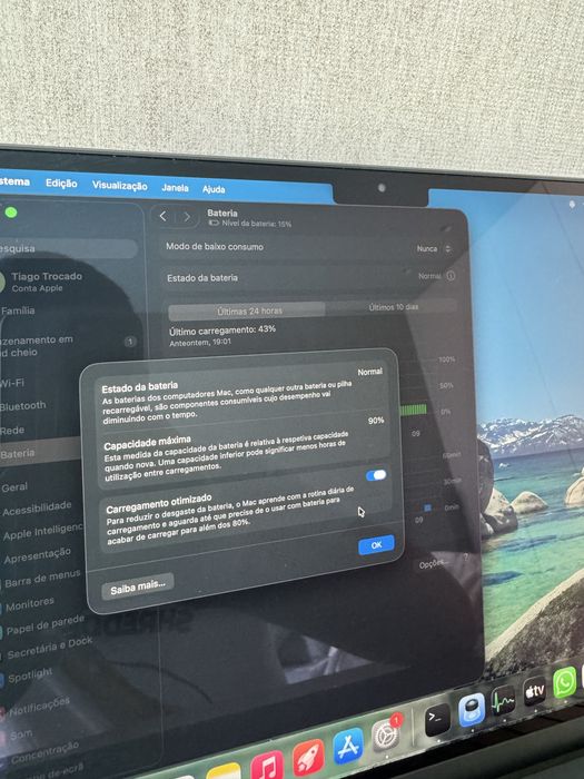 MacBook Air 13,6” M2 – Azul Meia-Noite – 90% Bateria