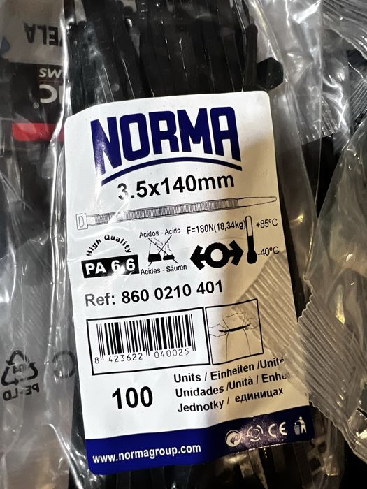 Lote 200 Pacotes de 100 abraçadeiras Norma / Elematic - NOVO